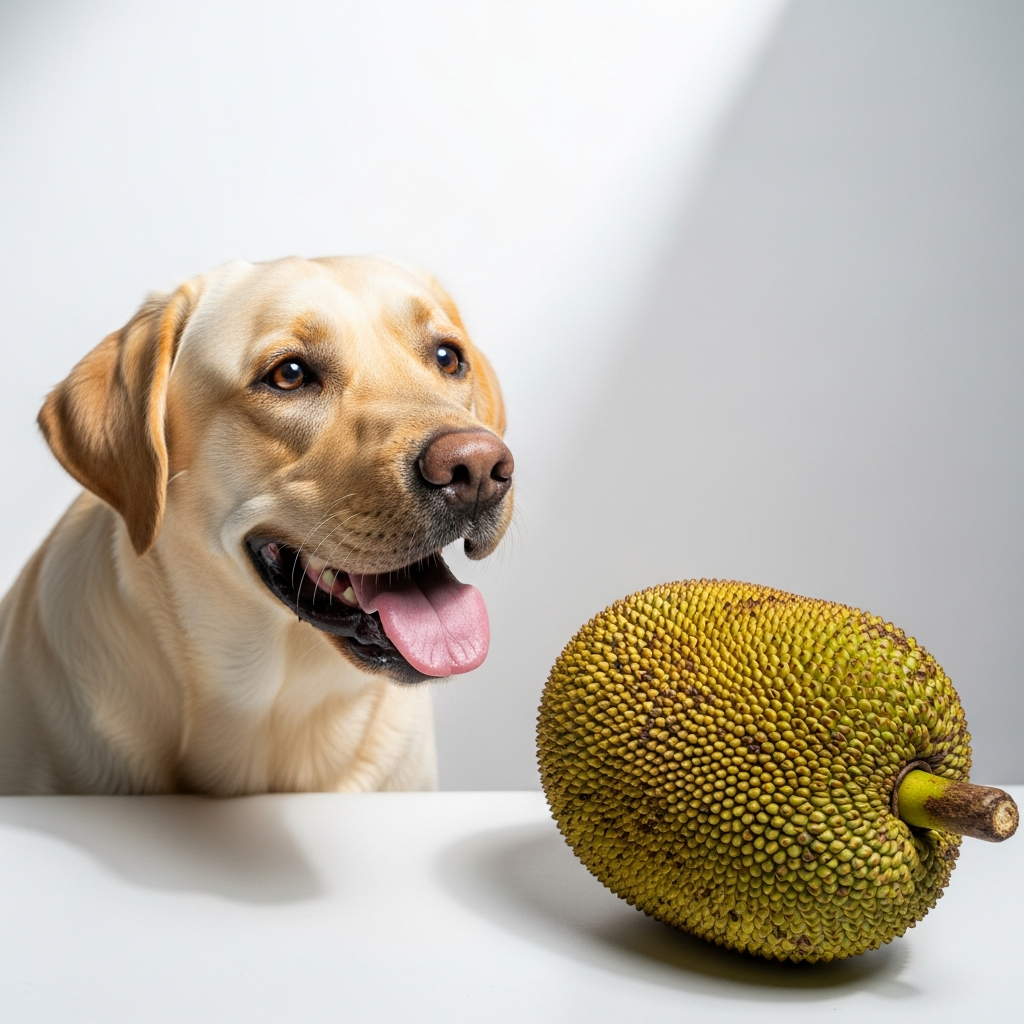 Labrador with jackfruit